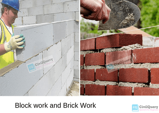 Block work and brick work