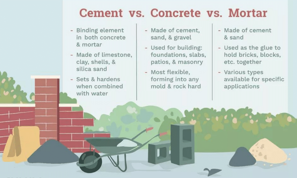 Difference Between Cement Mortar And Concrete: It's Characteristic ...